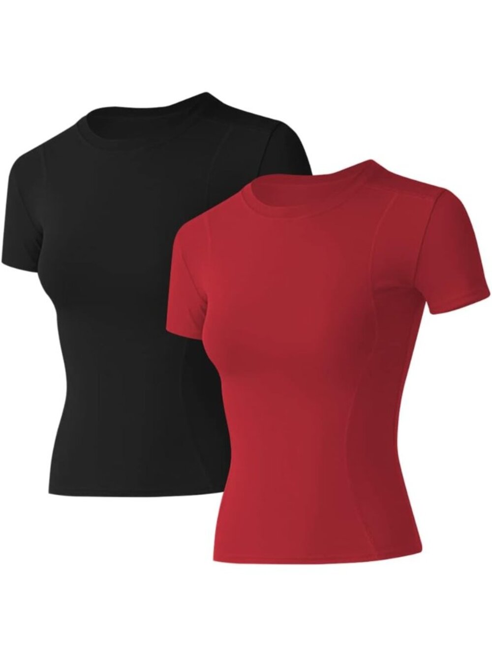 Slim Fit Women's Compression Workout Tee - Athletic Performance Shirt for